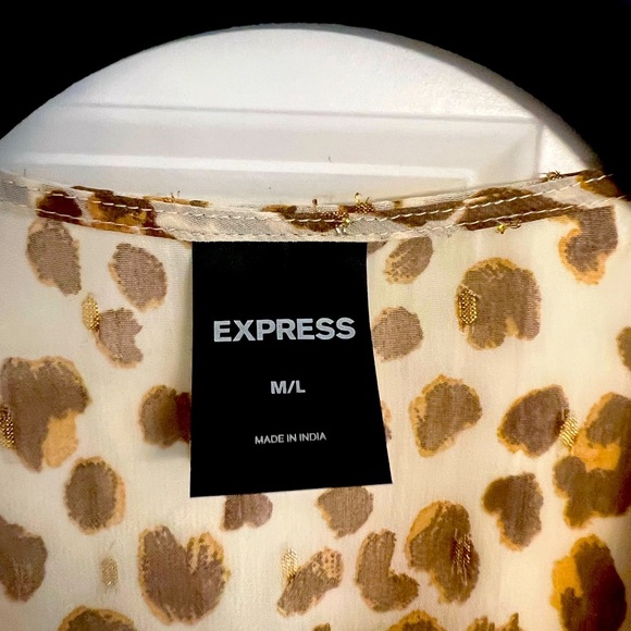 NWOT Express Bathing Suit Cover Up. Semi Sheer-Brown/Gold Animal Print - Picture 2 of 4